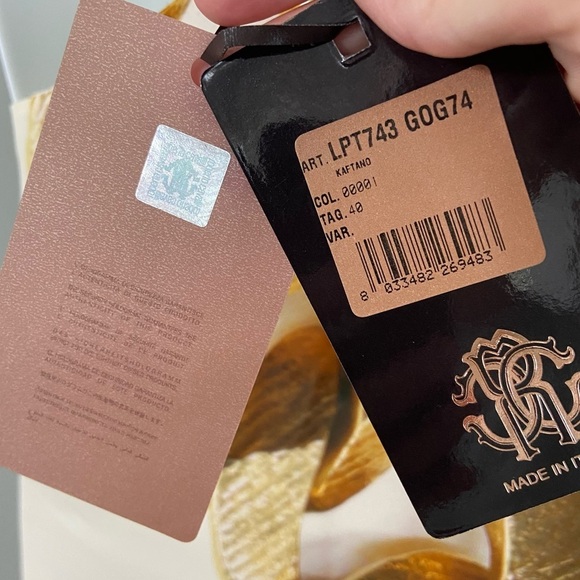 NWT Robert Cavalli Silk Chain-Print One-Shoulder Top size 40 US4-6 - Picture 9 of 16